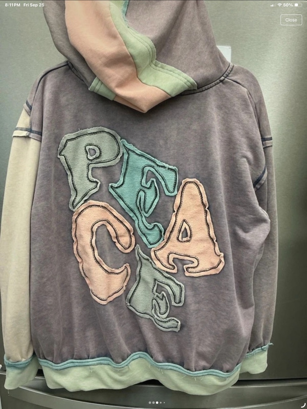 Oli & Hali Pastel Patch Letter Hoodie - Lavender, Mint & Peach